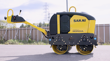 SAKAI electric walk-behind double-drum roller powered by Honda